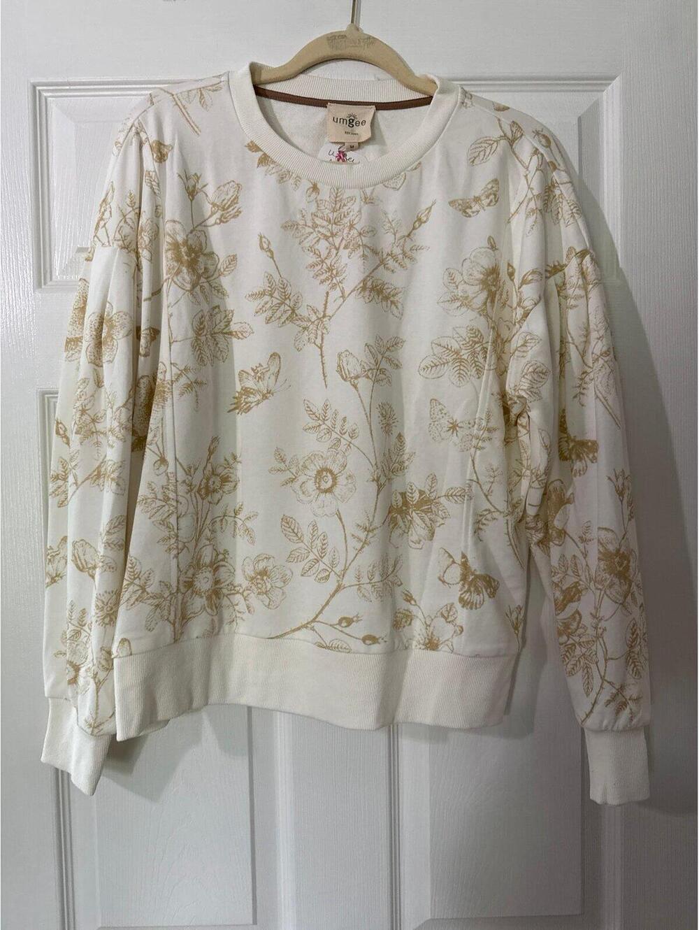 Umgee Boho Print Lightweight Sweatshirt Medium NWT